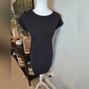 Armani Exchange Women's Shift Dress Black Solid Stretch Textured Size 0